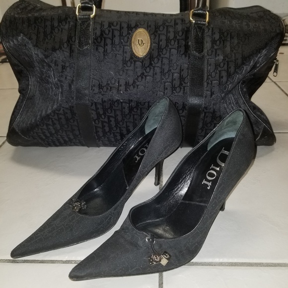 Dior Shoes - Christian Dior monogram black heels 3.75" sz 38